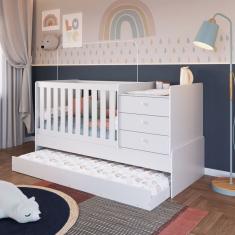 Cama Auxiliar Solteiro Com Colchão E Rodízios Branco