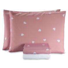 Jogo De Lençol Queen Essencialle 150 Fios 4 Peças - Corações