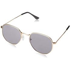 Óculos de Sol Cygnes, Les Bains, Hexagonal, Unissex, Ouro, Único