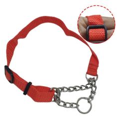 Coleira Cachorros Pet Ajustavel Elo Torcido Semi Enforcadora