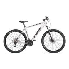 Bicicleta 29 KSW XLT 21V Relação Shimano Suspensão Trava, Branco, Pret