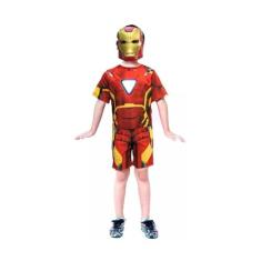 Fantasia Homem De Ferro Super Heroi Infantil Avengers Iron - Fantasia 