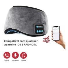 Mascara Dormir Tapa Olho Faixa Fone Ouvido Bluetooth Sem Fio