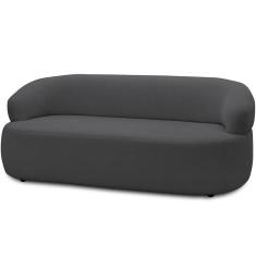 Sofá 2 Lugares Orgânico Sala De Estar Living 140cm Carmen F04 Bouclê Grafite - Lyam Decor