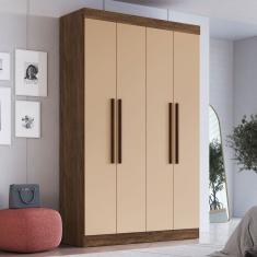 Guarda-Roupa Solteiro Orlando 4 Portas 2 Gavetas Nude - Doripel