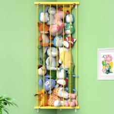 Organizador de prateleira de armazenamento de animais de pelúcia (patenteado) - Suporte de canto de pelúcia com comprimento ajustável - Armazenamento de pelúcia de parede para berçário, sala de jogos,