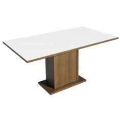 Mesa Madesa Retangular Tampo de Madeira 5275 - Rustic/Branco, Rustic/B