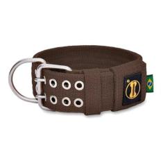 Coleira Cachorro Grande Forte Coleira Amorosso Cor Marrom Escuro, M