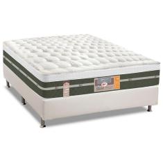 Cama Box Casal: Colchão Molas Castor Bonnel Silver Star Air + Base CRC Courano White(138x188)