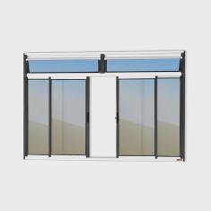 Janela Plus 4 Folhas com Bandeira Vidro Reflex 100cm x 150cm Brimak