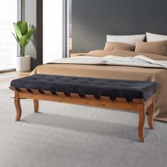 Recamier Isabela 160cm Madeira Maciça Imbuia Suede Preto L14 RMI - Rio