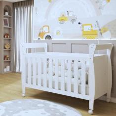 Berço Mini Cama 100% MDF com Colchão Slim Branco - Tigus Baby