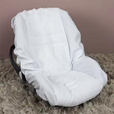 Capa de Bebê Conforto 100% Algodão - Piquet Branco