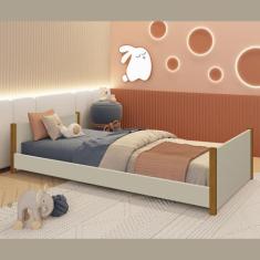 Cama Solteiro Evolutiva Ravi 2 Em 1 Com Pés Madeira Areia Fosco - Rell