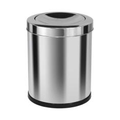 Lixeira Emaço Inox Com Tampa Meia Esfera 22 Litros