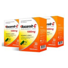 Kit 03 AscorVit Vitamina C  + Zinco 30 Cápsulas Maxinutri