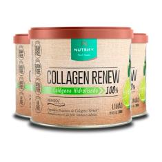 Kit 3 Collagen Renew Colágeno Hidrolisado Limão Nutrify 300g