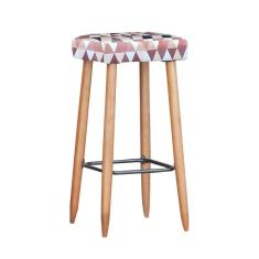 Banqueta Industrial Bari Triângulo Bege T192