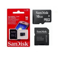 Cartão De Memória 16Gb Micro Sd Com Adaptador Sandisk