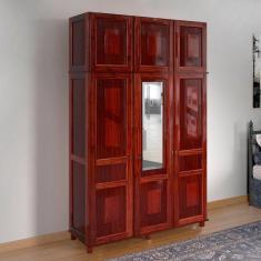 Guarda-Roupa Solteiro 1 Espelho 6 Portas e Cabideiros Rodmóveis Mel