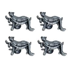 JSBWSFA 4 maçanetas de gaveta de leopardo puxadores de gaveta art déco puxadores de gaveta de animais para armário guarda-roupa puxadores de cômoda cozinha de casa, quarto, banheiro acessórios de