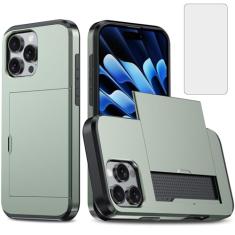 Asuwish Capa de telefone para iPhone 16 Pro Max 6,9 polegadas com protetor de tela de vidro temperado e suporte para cartão de crédito capa carteira rígida híbrida acessórios para celular i Phone16