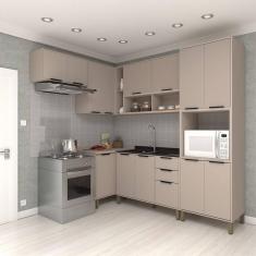 Cozinha Modulada Completa 6 Peças Com Balcões E Aéreos Sem Pia Stylo Luciane Móveis Cinammon