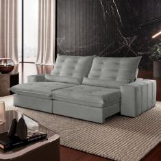 Sofá Retrátil e Reclinável com Catraca Blindada 230cm Dubai - Montano 