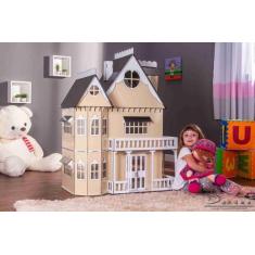 Kit Casa Boneca e Móveis Escala Barbie Emily Crem A+B - Darama