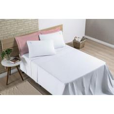 Jogo De Lençol Liana King 4Pçs Algodão 200Fios Varias Cores Branco, Pa