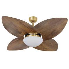 Ventilador De Teto Vd42 Dunamis Dourado Rádica Imbuia 110V - Volare, 1