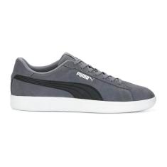 PUMA Tênis masculino Smash 3.0 com cadarço casual - cinza, Cinza, 39