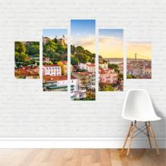 Quadro Paisagem Alfama Castelo de São Jorge Lisboa Portugal - Plinplin