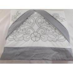 Jogo De Lençol Casal Queen 4 Pecas Bordado Com Crivo 400 Fios - Bordad