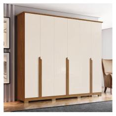 Guarda Roupa Casal Ambiente Andréas 6 Portas Nature Off White - Henn