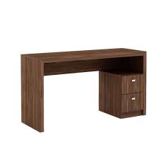 Mesa Escrivaninha Juvenil em l Me4130 2 Gavetas MDP 135.8cm Marrom com Prateleira