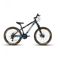 Bicicleta Vikingx Tuff 25/30 Aro 26 Vmaxx Freio A Disco Cambios Shimanos 21v Preto Azul