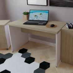 Mesa para Escritório 120cmx60cm Branco/Carvalho Mel
