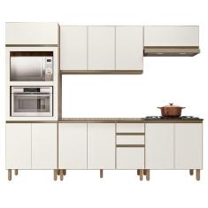 Armário De Cozinha 5 Peças Com Tampo Jany N03 Carvalho/off - Mpozenato