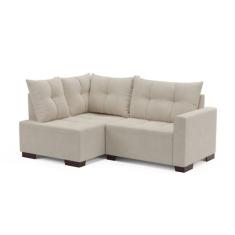 Sofá de Canto 4 Lugares com Chaise 181cm Suede Bege - Montreal