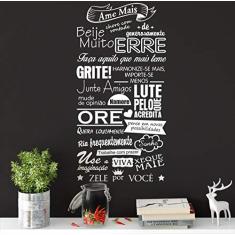 Adesivo De Parede Frase Ame Mais 50x100cm branco