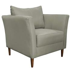 Poltrona Decorativa Sala de Estar Pés Palito Lubbock Couro Fendi - Gran Belo