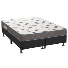 Cama Box King: Colchão Espuma D33 Ortobom Light Saúde + Base CRC Suede Cinza(186x198)