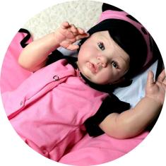 Boneca Reborn Super Realista Enxoval Panda Completo