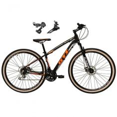 Bicicleta Aro 29 Gti Roma Alumínio 21v Câmbios Shimano Freio A Disco C- Pneu Faixa Bege Preto-laranja 15