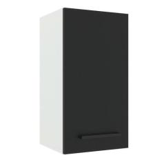 Armário de Cozinha Aéreo 35 cm 1 Porta Branco/Preto Agata Madesa, Bran