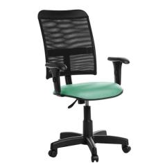 Cadeira De Escritório Giratória Tela Com Braço RV Turquesa - Goldflex