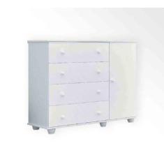 Cômoda / Bancada Organozadora / Sapateira NIN Infantil 1 Porta + 4 Gav