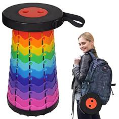 Banqueta telescópica portátil para adultos resistente, cadeira dobrável de plástico pode suportar 226 kg, bancos dobráveis retráteis para pesca, caminhadas, viagens