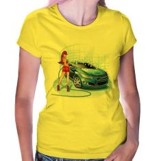 Baby Look Lava Jato Garota - Foca na Moda, Amarelo, M